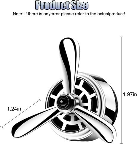 Car Air Freshener Outlet Clip, Stylish Propeller Dashboard Air Vent Trim Clips, Air-Driven Fragrance Diffuser, Creative Automotive Interior Decoration Accessories for Women Men (Black, 2PCS) in Saudi Arabia