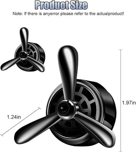 Car Air Freshener Outlet Clip, Stylish Propeller Dashboard Air Vent Trim Clips, Air-Driven Fragrance Diffuser, Creative Automotive Interior Decoration Accessories for Women Men (Black, 2PCS) in Saudi Arabia