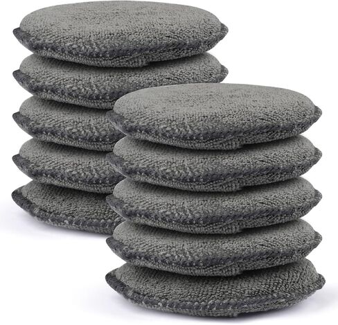 10 Pack Wax Applicator Pads, Microfiber Applicator Pad with Finger Pocket, Foam Car Wax Applicator Pad for Car Cleaning and Polishing (Yellow) in Kuwait