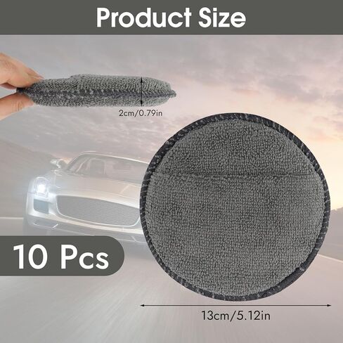 10 Pack Wax Applicator Pads, Microfiber Applicator Pad with Finger Pocket, Foam Car Wax Applicator Pad for Car Cleaning and Polishing (Yellow) in Kuwait