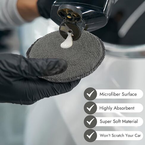 10 Pack Wax Applicator Pads, Microfiber Applicator Pad with Finger Pocket, Foam Car Wax Applicator Pad for Car Cleaning and Polishing (Yellow) in Kuwait