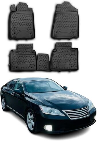 حصيرة أرضية Omac لـ Lexus ES 350 2007-2012 Car Car All Weather 3D Fit Fit Rubber Mat Haterpless Roofless Tpe Liners Laser Laser Non-Slip (Black) in Kuwait