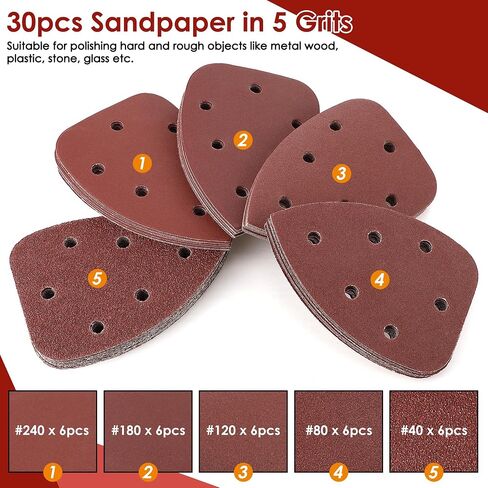 2 حزمة فأر منصات استبدال Sander مع ورق الصنفرة 50pcs متوافقة مع رويوبي تفاصيل الفأر الصنفرة ، 40 80 80 120 180 240 حبة منصة الصنفرة متوافقة مع CFS1503K CFS1503 CFS1502 CFS1503G in Kuwait