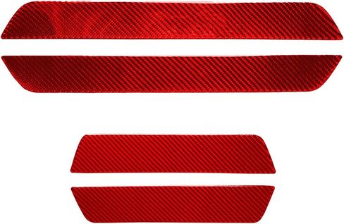 NVCNX Real Carbon Fiber Compatible with Tesla Model Y 2020-2024 / Model 3 2017-2023 2018 2019 2020 2021 2022 Car Window Lift Switch Button Cover Stickers Decal Interior Trim Accessories Red Updated in Saudi Arabia
