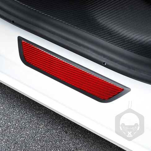 NVCNX Real Carbon Fiber Compatible with Tesla Model Y 2020-2024 / Model 3 2017-2023 2018 2019 2020 2021 2022 Car Window Lift Switch Button Cover Stickers Decal Interior Trim Accessories Red Updated in Saudi Arabia