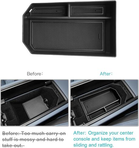 CDEFG Compatible with Volkswagen Jetta 2020-2024 2025 Center Console Organizer Tray 2020-2023 2024 2025 VW Jetta Accessories Middle Console Armrest Storage Box (Black for 2020-2025 Jetta) in Saudi Arabia