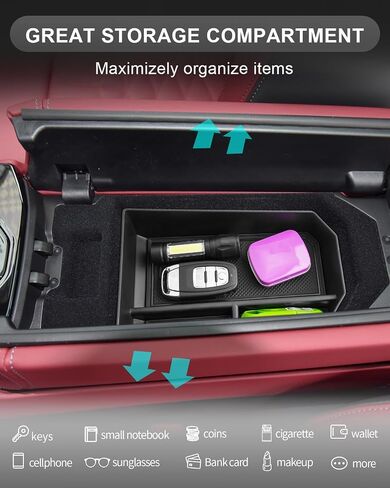 CDEFG Compatible with Volkswagen Jetta 2020-2024 2025 Center Console Organizer Tray 2020-2023 2024 2025 VW Jetta Accessories Middle Console Armrest Storage Box (Black for 2020-2025 Jetta) in Saudi Arabia