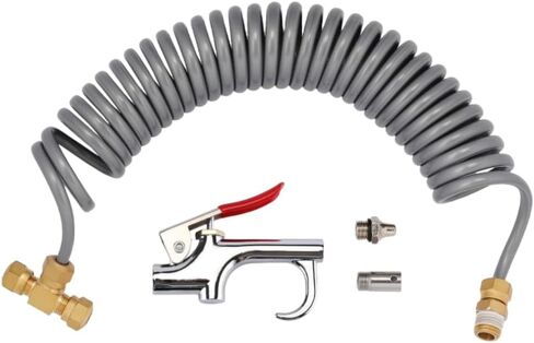 Heavy Duty Truck Air Seat Blow Gun Kit，1/4 Inch NPT X 11.5 Feet Nylon Coil Air Hose，Lever Air Blow Gun with 2 Nozzle in Kuwait