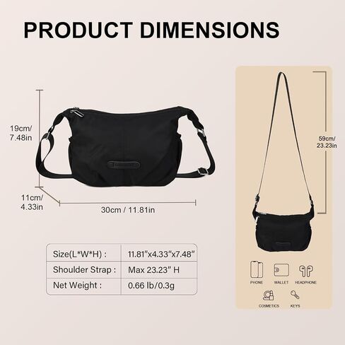 Gladdon Crossbody Bag for Women Fashion Nylon Shoulder Purses Designer Handbags with Adjustable Strap in Kuwait