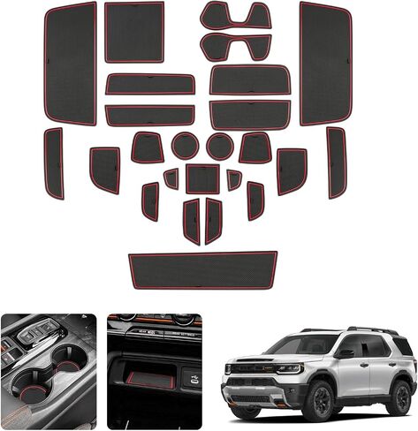 Luwu Center Console Liners Mats متوافقة مع 2026 Honda Passport Associory حامل كأس الحصير غير المنقولة خطوط الجيب المضادة للانزلاق حصيرة 2026 إكسسوارات جواز السفر 25 مساءً (أسود) in Saudi Arabia