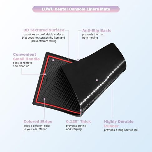 Luwu Center Console Liners Mats متوافقة مع 2026 Honda Passport Associory حامل كأس الحصير غير المنقولة خطوط الجيب المضادة للانزلاق حصيرة 2026 إكسسوارات جواز السفر 25 مساءً (أسود) in Saudi Arabia
