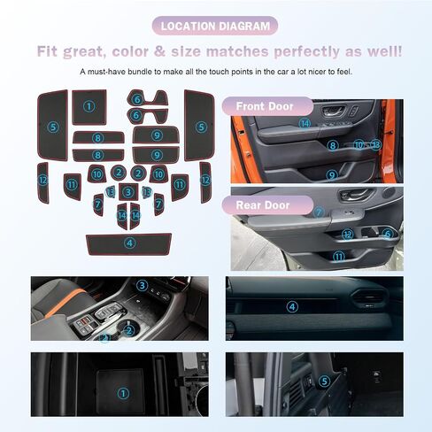 Luwu Center Console Liners Mats متوافقة مع 2026 Honda Passport Associory حامل كأس الحصير غير المنقولة خطوط الجيب المضادة للانزلاق حصيرة 2026 إكسسوارات جواز السفر 25 مساءً (أسود) in Saudi Arabia