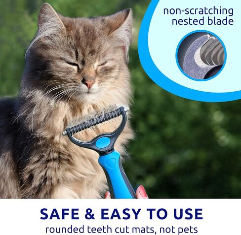 Pat Your Pet Deshedding Brush - Double-Sided Undercoat Rake for Dogs & Cats - Shedding Comb and Dematting Tool for Grooming, Extra Wide in Saudi Arabia
