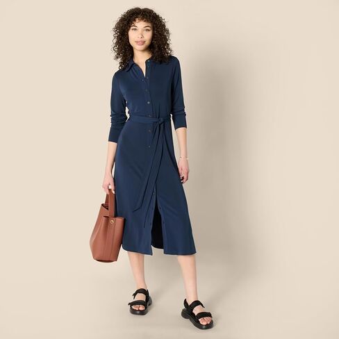 Amazon Essentials Women's Regular-Fit Matte Jersey Midi Length Dress in Kuwait