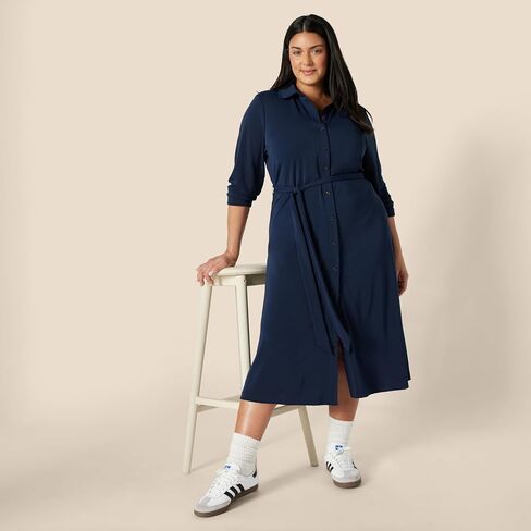 Amazon Essentials Women's Regular-Fit Matte Jersey Midi Length Dress in Kuwait