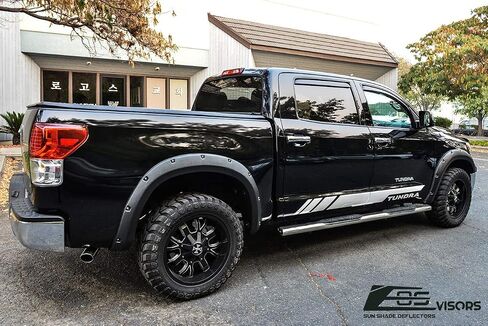 Replacement for 2007-2021 Toyota Tundra Crew Max | EOS Visors in-Channel Style Smoke Tinted Side Window Vents Rain Guard Deflectors in Saudi Arabia