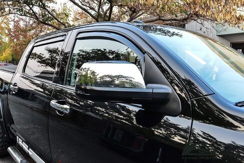 Replacement for 2007-2021 Toyota Tundra Crew Max | EOS Visors in-Channel Style Smoke Tinted Side Window Vents Rain Guard Deflectors in Saudi Arabia
