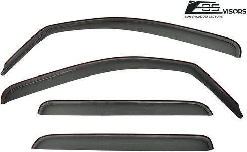 Replacement for 2007-2021 Toyota Tundra Crew Max | EOS Visors in-Channel Style Smoke Tinted Side Window Vents Rain Guard Deflectors in Saudi Arabia