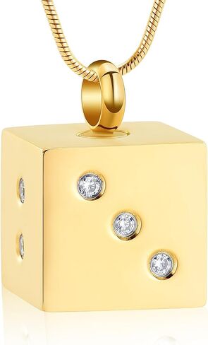 Hearbeingt Stainless Steel Cremation Jewelry for Ashes, Dice Memorial Urn Necklace for Men, Keepsake Pendant in Saudi Arabia