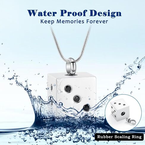 Hearbeingt Stainless Steel Cremation Jewelry for Ashes, Dice Memorial Urn Necklace for Men, Keepsake Pendant in Saudi Arabia