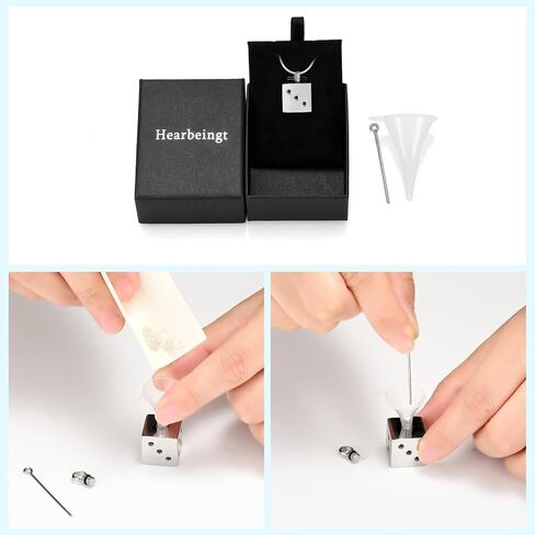 Hearbeingt Stainless Steel Cremation Jewelry for Ashes, Dice Memorial Urn Necklace for Men, Keepsake Pendant in Saudi Arabia