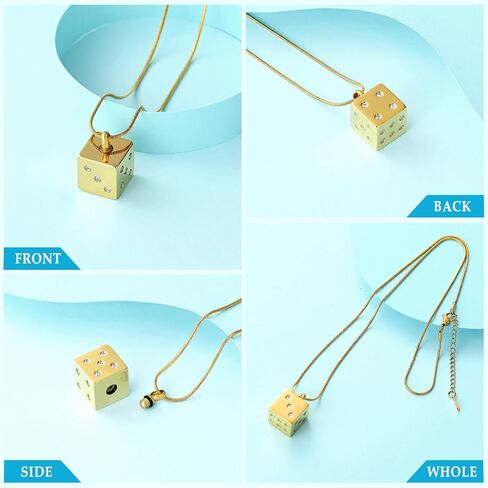 Hearbeingt Stainless Steel Cremation Jewelry for Ashes, Dice Memorial Urn Necklace for Men, Keepsake Pendant in Saudi Arabia