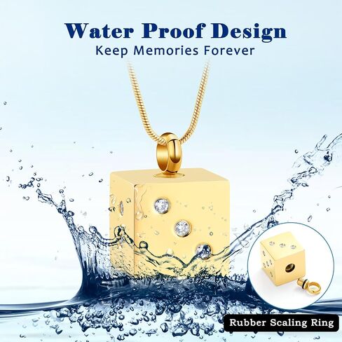 Hearbeingt Stainless Steel Cremation Jewelry for Ashes, Dice Memorial Urn Necklace for Men, Keepsake Pendant in Saudi Arabia