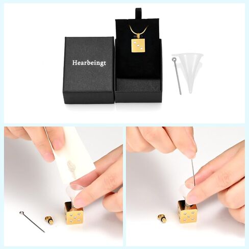 Hearbeingt Stainless Steel Cremation Jewelry for Ashes, Dice Memorial Urn Necklace for Men, Keepsake Pendant in Saudi Arabia