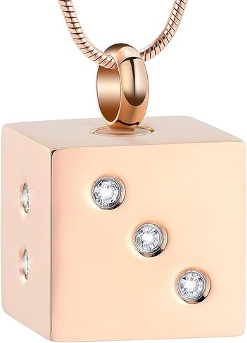 Hearbeingt Stainless Steel Cremation Jewelry for Ashes, Dice Memorial Urn Necklace for Men, Keepsake Pendant in Saudi Arabia
