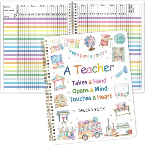 Teacher Record Book Grade Book Gradebook Logs Student Checklists Spiral Bound Teacher Supplies for Classroom 8.5X11 inch in Kuwait
