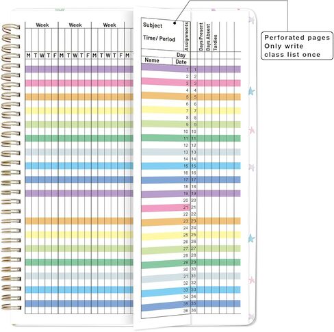 Teacher Record Book Grade Book Gradebook Logs Student Checklists Spiral Bound Teacher Supplies for Classroom 8.5X11 inch in Kuwait