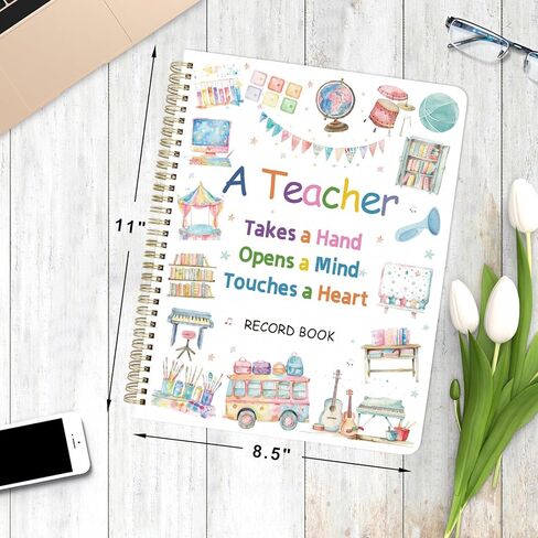 Teacher Record Book Grade Book Gradebook Logs Student Checklists Spiral Bound Teacher Supplies for Classroom 8.5X11 inch in Kuwait