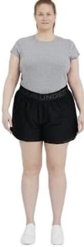 Under Armour Womens Play Up Shorts 3.0, Black/Gray, 1X in Saudi Arabia