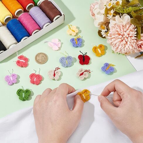 FINGERINSPIRE 36 Pcs Crochet Bear Head Applique Patches 9 Colors Little Bear Head Crochet Knitted Cloth Appliques Bear's Head Sew On Patches Repair Patch for Jacket Dress Clothes Bags DIY Accessories in Saudi Arabia