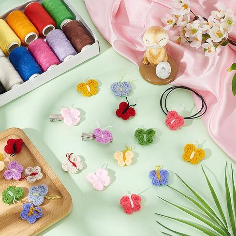 FINGERINSPIRE 36 Pcs Crochet Bear Head Applique Patches 9 Colors Little Bear Head Crochet Knitted Cloth Appliques Bear's Head Sew On Patches Repair Patch for Jacket Dress Clothes Bags DIY Accessories in Saudi Arabia