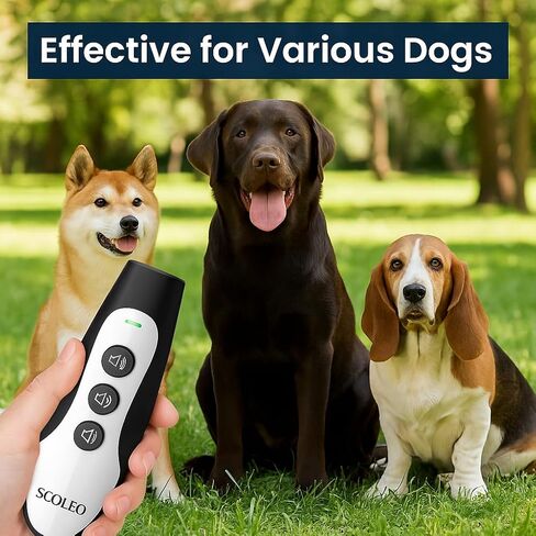 Anti Barking Device for Dogs - Barks No More with ultrasonic Dog bark Deterrent, VF Technology Dog Behavior Correction Device, Triple Modes Dog Trainer Sound (White & Black) in Saudi Arabia