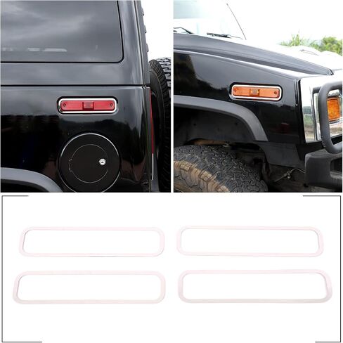 PIUGILH Side Marker Turn Signal Light Cover Compatible with Hummer H2 2003-2009, Stainless Steel Turn Signal Light Cover Exterior Car Accessories, 4Pcs in Saudi Arabia
