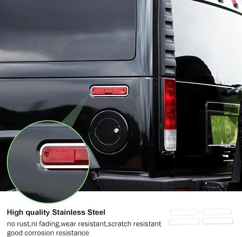 PIUGILH Side Marker Turn Signal Light Cover Compatible with Hummer H2 2003-2009, Stainless Steel Turn Signal Light Cover Exterior Car Accessories, 4Pcs in Saudi Arabia