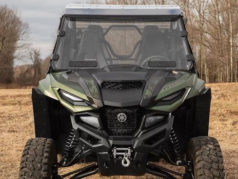 Superatv Vented الزجاج الأمامي الكامل متوافق مع 2021+ Yamaha Wolverine RMAX 2 / RMAX 4 | 1/4 "بولي كربونات | مواقف مغلقة بالكامل أو نصف مفتوحة أو مفتوحة بالكامل | يتضمن ختم لمبة مثبتة مسبقًا in Saudi Arabia