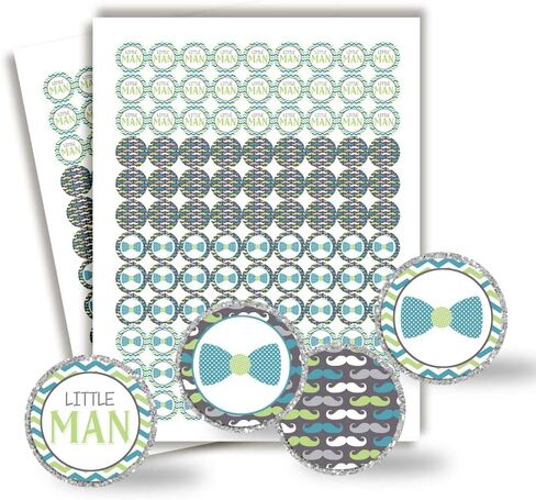 Blue & Silver Twinkle Little Star Boy Sprinkle Baby Shower Kiss Sticker Labels, 300-0.75" Circle Stickers for Chocolate Kisses by Amanda Creation, Great for Favors, Treats, Envelopes & Goodie Bags in Kuwait