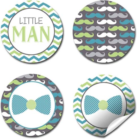 Blue & Silver Twinkle Little Star Boy Sprinkle Baby Shower Kiss Sticker Labels, 300-0.75" Circle Stickers for Chocolate Kisses by Amanda Creation, Great for Favors, Treats, Envelopes & Goodie Bags in Kuwait