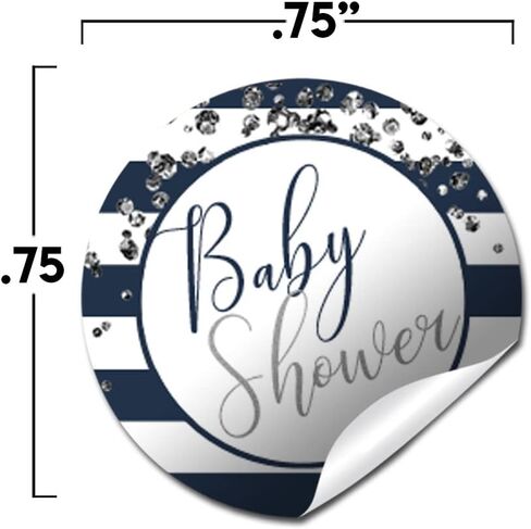 Blue & Silver Twinkle Little Star Boy Sprinkle Baby Shower Kiss Sticker Labels, 300-0.75" Circle Stickers for Chocolate Kisses by Amanda Creation, Great for Favors, Treats, Envelopes & Goodie Bags in Kuwait