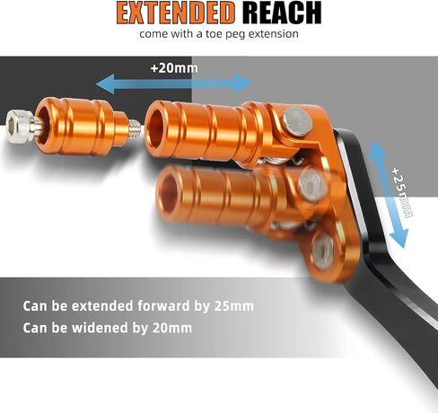 NiceCnc قابلة للتعديل رافعة تحول التروس الموسعة متوافقة مع 790 Adventure R 2019-2021 ، 890 Adventure R/R Rally 2021-2024 ، متوافق مع Husqvarna Norden 901 2022-2024 ، الأسود ، انظر التركيب in Saudi Arabia