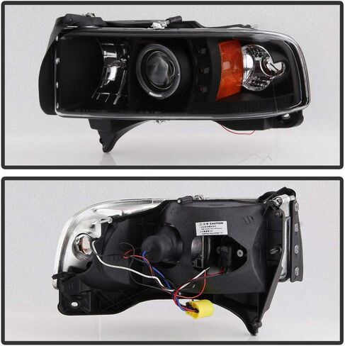 ACANII - For 1994-2001 Dodge Ram 1500 2500 3500 LED Halo Ring Black Housing Projector Headlights Headlamps Assembly in Saudi Arabia