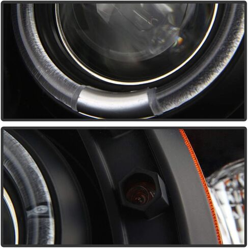 ACANII - For 1994-2001 Dodge Ram 1500 2500 3500 LED Halo Ring Black Housing Projector Headlights Headlamps Assembly in Saudi Arabia