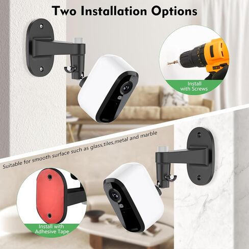 2PACK MOUNT قابل للتعديل لـ ARLO Essential 2K INDOOR/Outdoor (الجيل الثاني) ، لـ Arlo Pro 5S/Pro 4/Pro 3/Pro 2/Pro/Arlo Ultra2/Ultra/Arlo Camera Camera Scarent in Kuwait
