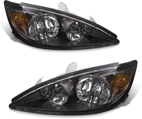 مجموعة الأمراض الأمامية لعام 2002 2003 2004 Toyota Camry LE/XLE HELDAMP BLACK HOUSICKENT AMBERENTER LENS CLEAR in Kuwait