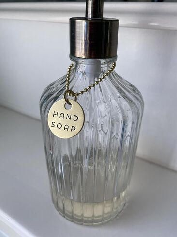 3 Piece Soap Dispenser Labels - Hand, Dish & Lotion Bottle Tag Set - Hand-Stamped Brass or Aluminum, Silver/Gold Color - Guest Bathroom & Kitchen Organization (Aluminum (Silver)) in Saudi Arabia