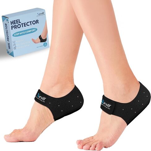 Plantar Fasciitis Heel Protectors, XWOLF Heel Cushion Cups for Heel Spur & Achilles Pain Relief, Cracked Heels Women and Men (Large W 8-10 / M 8-10) in Saudi Arabia
