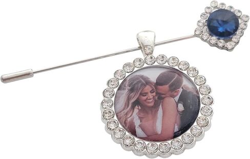Bridal Bouquet Pin Bouquet Charm Something Blue Wedding Accessory Bridal Pin Bride Gift from Mom and Dad Wedding Jewelry Mother Father Daughter Gift Sapphire Flower Bouquet Pin(Today a Bride-Gold) in Saudi Arabia